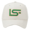 LSF Adjustable Hat – Stone - Green and Gold - Front View