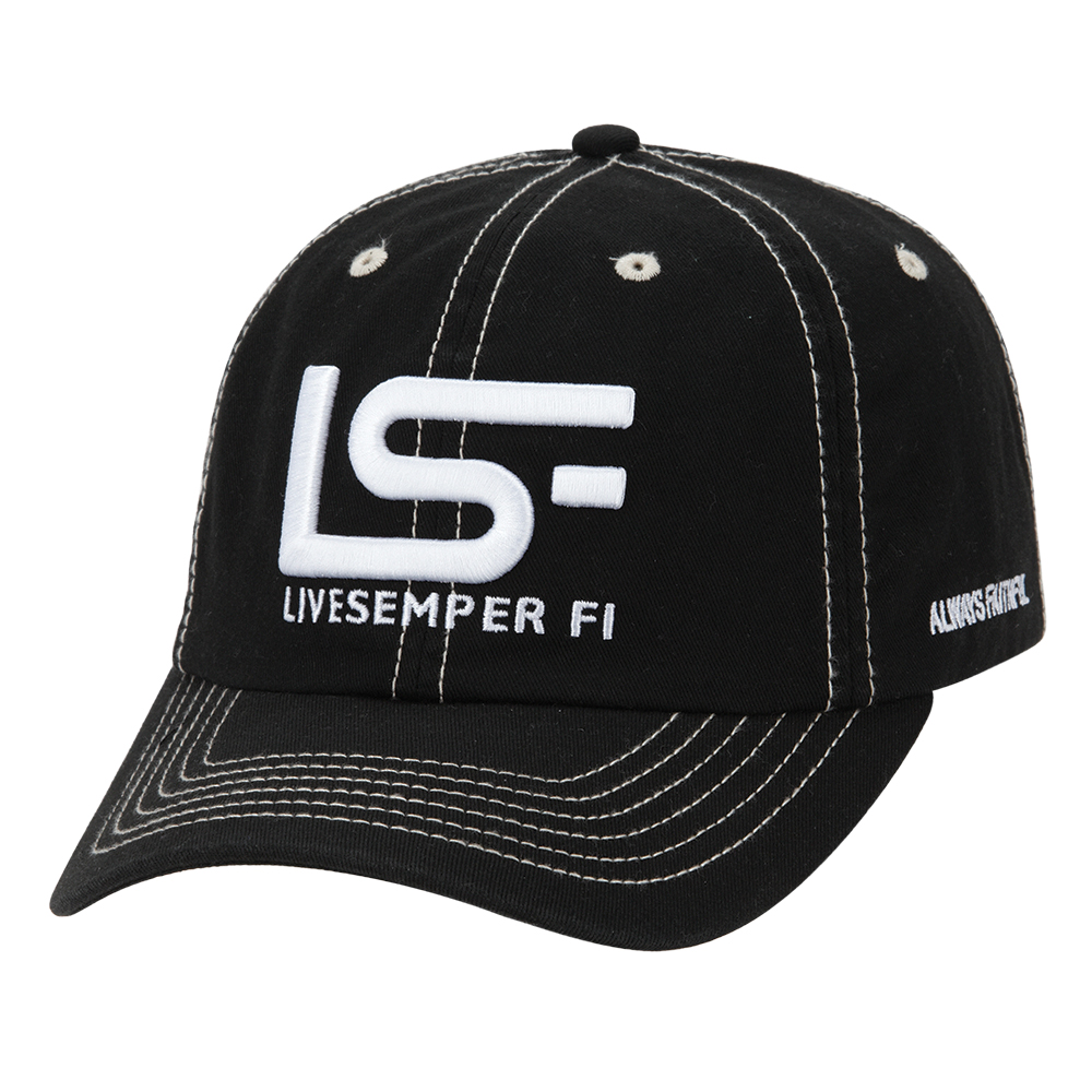 LIVESEMPER FI Adjustable Hat with Contrasting Stitching - Black