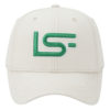 LSF Adjustable Hat – Stone - Green and White - Front View