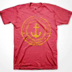 Anchor T-Shirt - Red and Gold