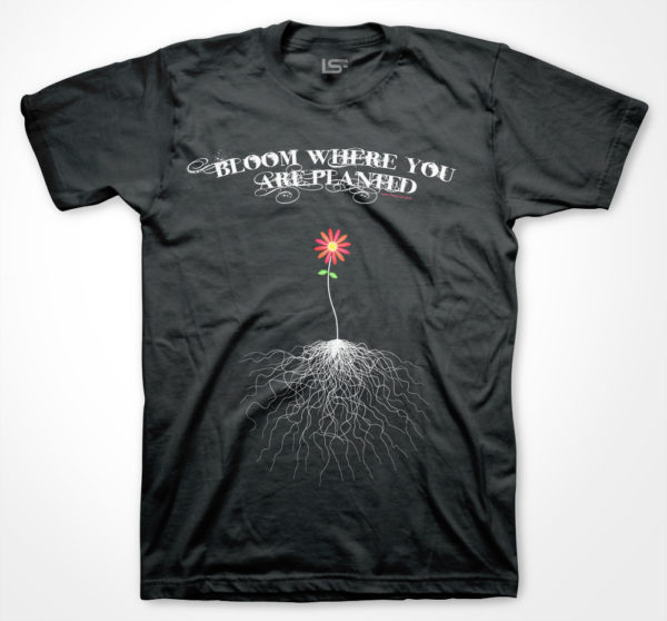 Bloom Where You Are Planted-T-Shirt-Black